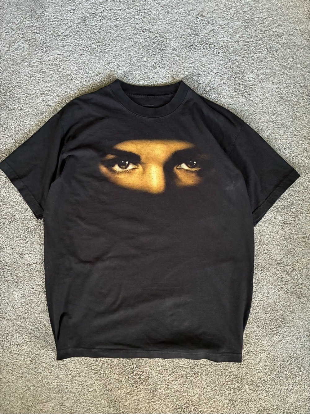 Drake Black Short-Sleeve Tee with Gold Face Graphic